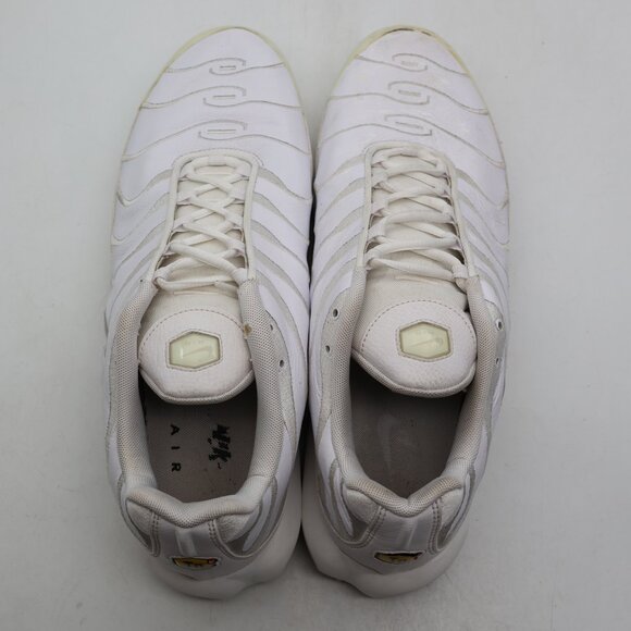Nike Air Max Plus TN Men's 14 Triple White Metallic Silver Sneakers AJ2029-100 - Picture 9 of 11